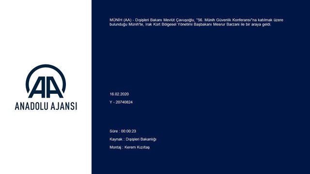 Dışişleri Bakanı Çavuşoğlu, Irak Kürt Bölgesel Yönetimi Başbakanı Barzani ile bir araya geldi - MÜNİH