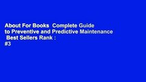 About For Books  Complete Guide to Preventive and Predictive Maintenance  Best Sellers Rank : #3
