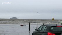 Somerset kitesurfers make the most of Storm Dennis winds