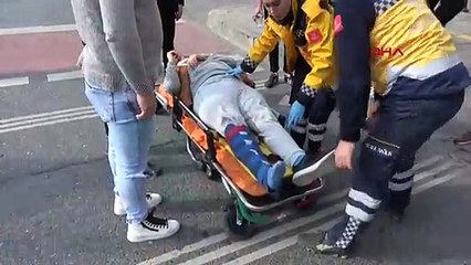 Ters yönden geldi yayaya çarptı