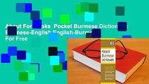 About For Books  Pocket Burmese Dictionary: Burmese-English English-Burmese  For Free