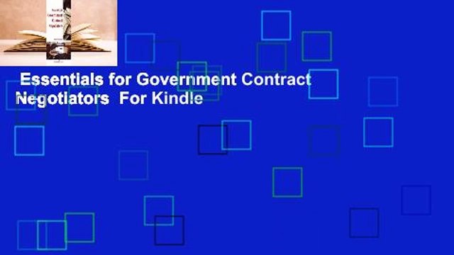 Essentials for Government Contract Negotiators For Kindle