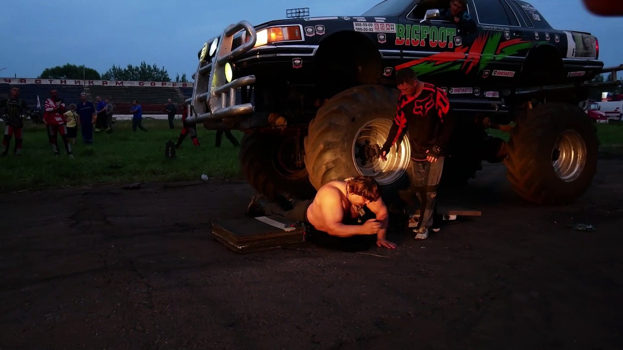 Strongman Turns Into Speed Hump