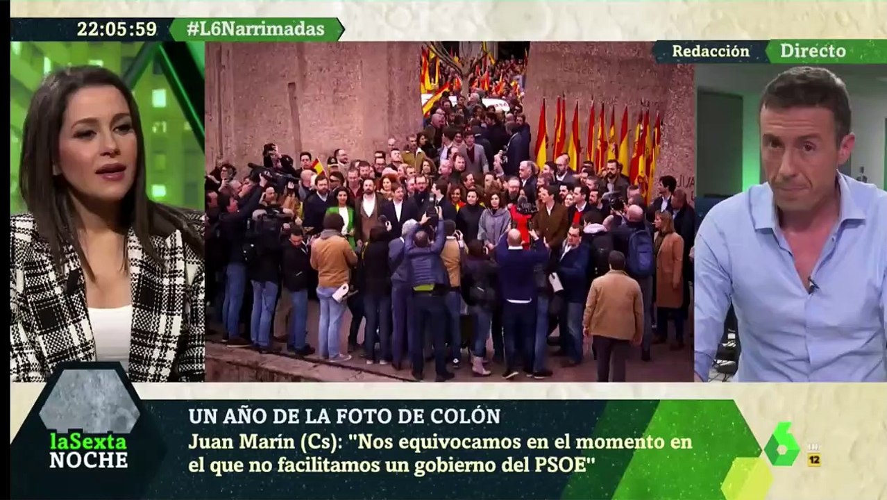 Arrimadas destapa las mentiras de Pérez Lobato en laSexta Noche: "Debería hablar de la foto del PSOE con Bildu"