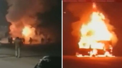 लखनऊ एक्सप्रेस-वे पर भयानक हादसा, ट्रक-वैन की टक्कर में 7 लोगों की जलकर मौत