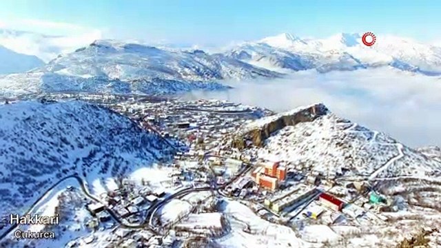 Beyaza bürünen Türkiye, havadan görüntülendi