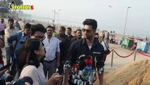 Vicky Kaushal Visits The Sand Ship At Juhu