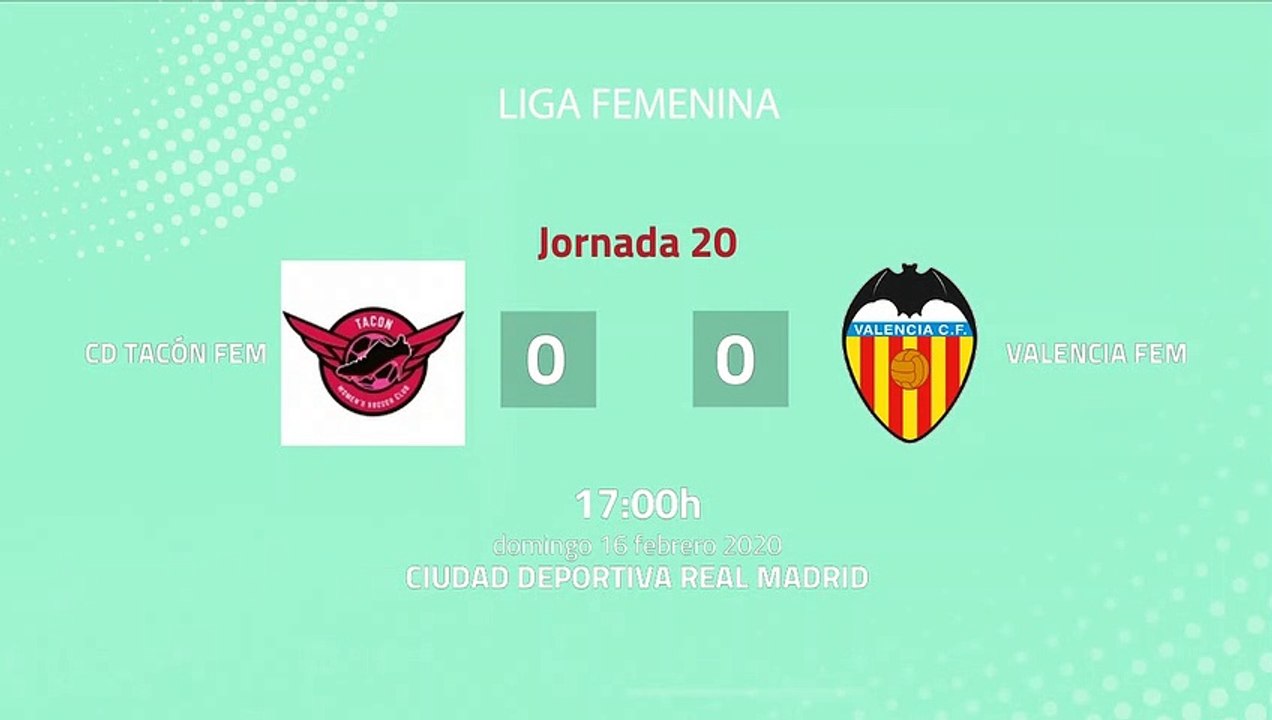 Resumen partido entre CD Tacón Fem y Valencia Fem Jornada 20 Primera División Femenina