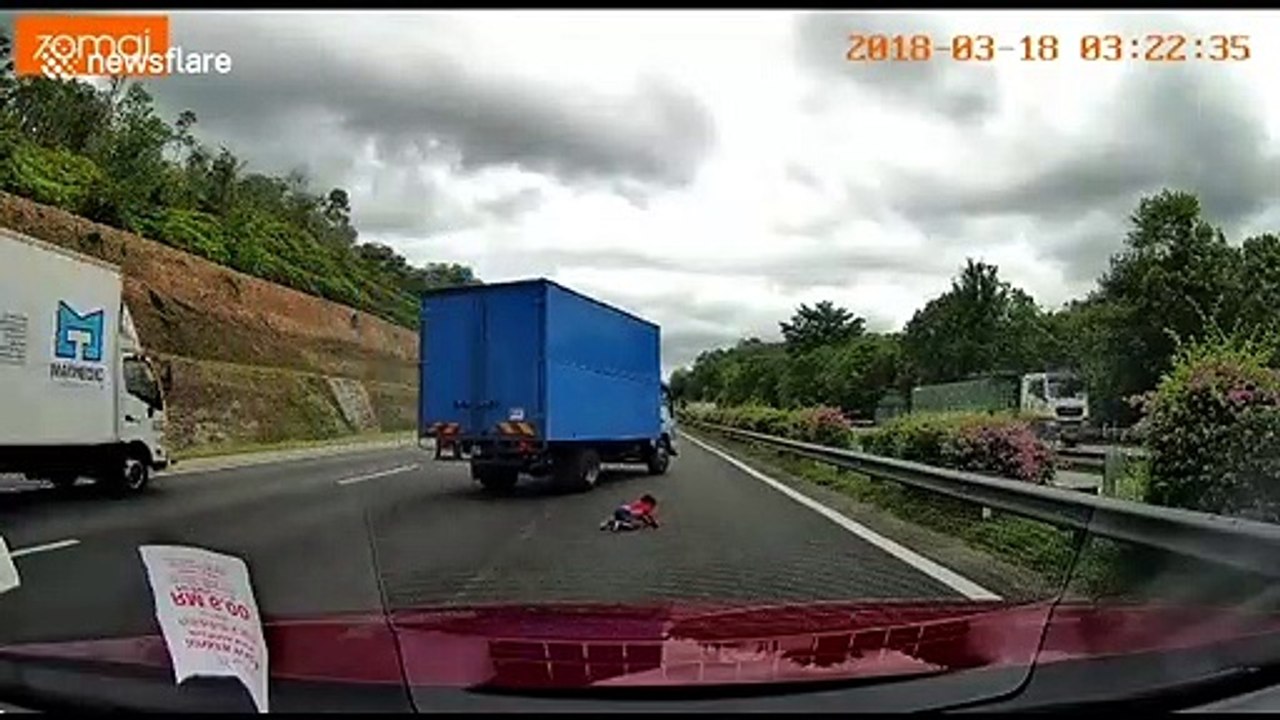 Two-year-old boy survives after being flung from car on highway in Malaysia