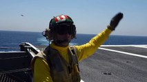 Flight Operations - Aboard US Navy Aircraft Carrier - USS George H W Bush