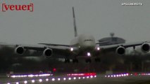 Harrowing Footage Shows Plane Making Difficult Landing Due To Heavy Storm Winds At London Airport