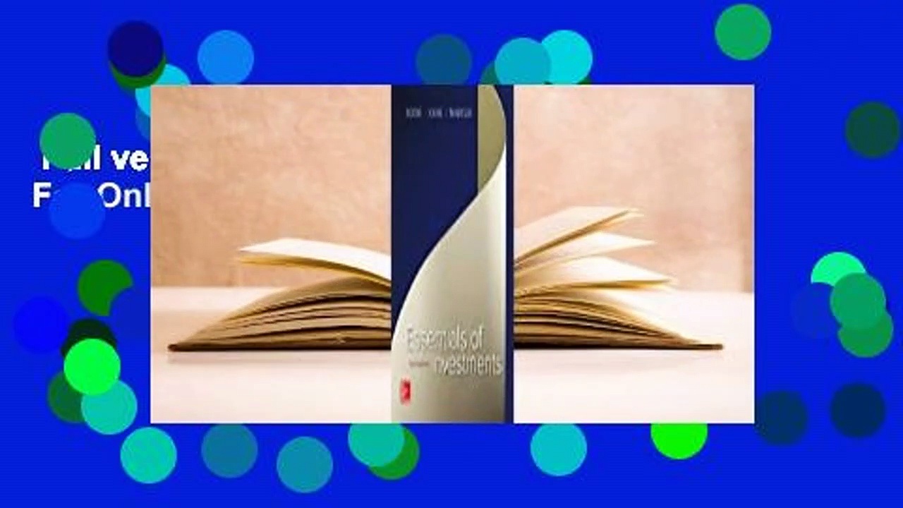 Full version  Essentials of Investments  For Online