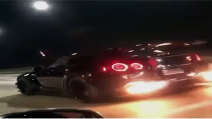 Fire  spitting Nissan GTR