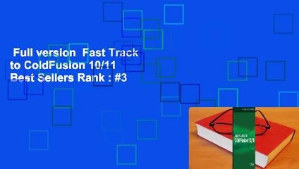 Full version  Fast Track to ColdFusion 10/11  Best Sellers Rank : #3