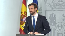 Casado pide a Sánchez renunciar a la mesa con los independentistas