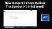 How to Insert a Check Mark or Tick Symbol in MS Word?