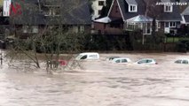 Shocking Footage Shows Floodwaters Sweeping Away Cars in the U.K.