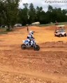 Motocross Rider Flips It in the Rut