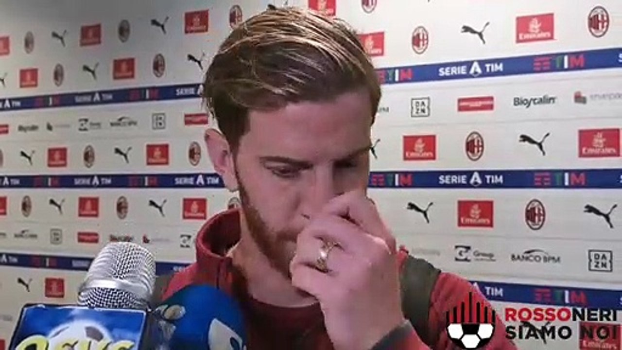Cristian Ansaldi in zona mista dopo Milan-Torino (17/02/2020)