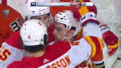 Andrew Mangiapane records hat trick against Ducks