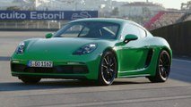 The new Porsche 718 Cayman GTS 4.0 at the track Design in Phyton Green