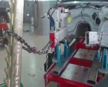 BMW E60 FRONT CRASH REPAIR ON A CELETTE BENCH