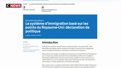 Brexit : le Royaume-Uni instaure un nouveau système d'immigration par points