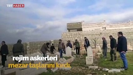 Esed güçleri mezarlıkları da yıkıyor
