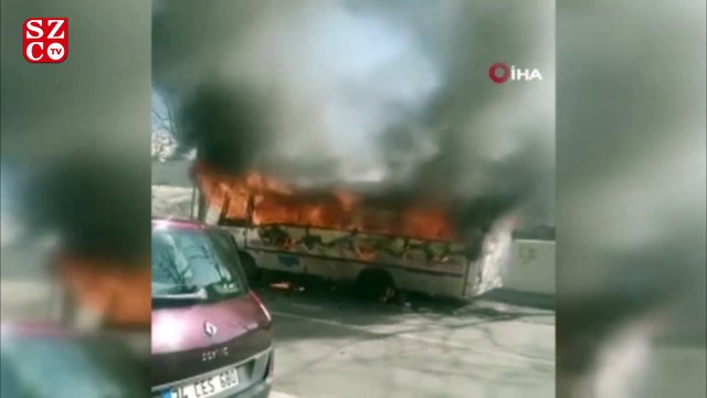 İstanbul’da otobüs alev alev yandı