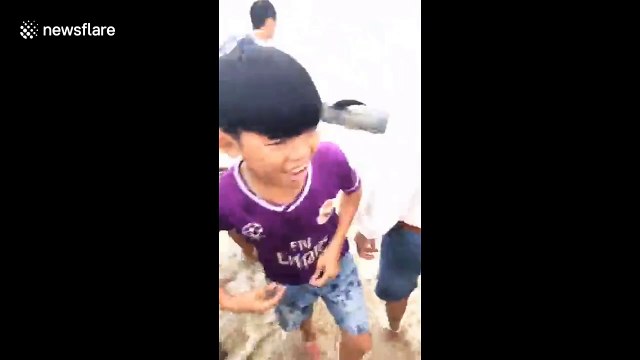 Vietnamese fishermen fail to rescue four-metre-long stranded whale
