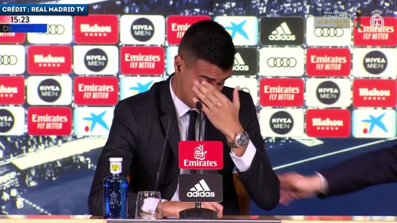 Reinier fond en larmes durant sa présentation au Real Madrid
