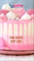 Pink Ombre Drip Layer Cake-Pink ombre