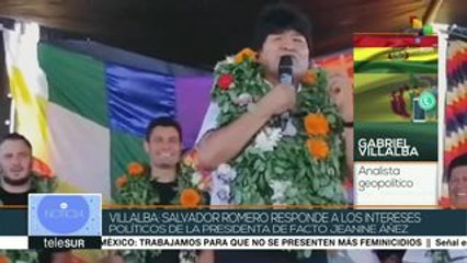 Villalba: Salvador Romero fue puesto a dedo por Jeannine Áñez