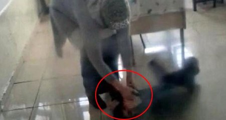 İlkokulda tepki çeken görüntüler! Öğrencilere tokat attı, yere yatırarak kulağını çekti