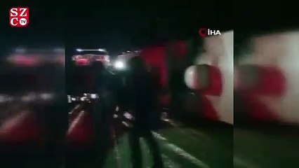 Kayseri'de yolcu otobüsü devrildi