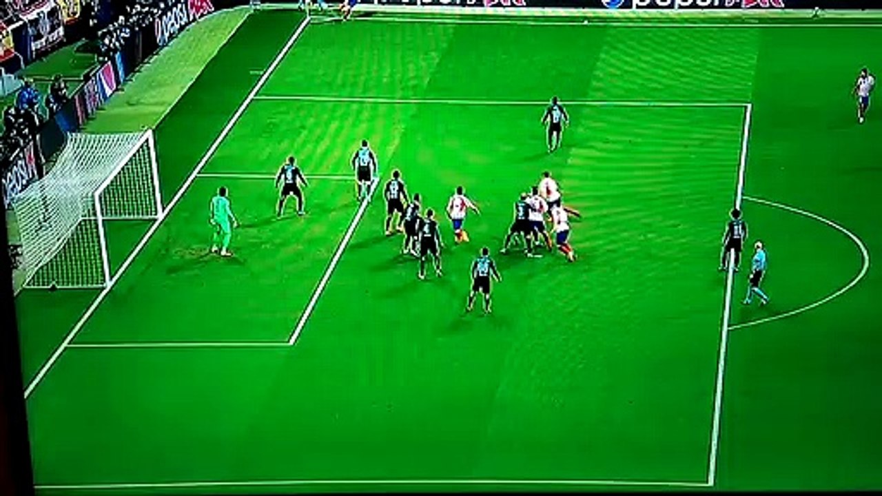 First goal of  Atletico madrid on liverpool in Champions League
