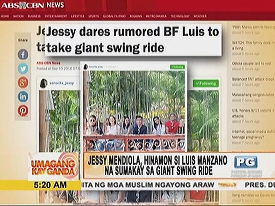Jessy Mendiola, hinamon si Luis Manzano na sumakay sa giant swing ride