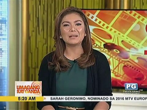 Sarah Geronimo, nominado sa 2016 MTV Europe Music Awards
