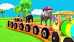 Learn Colors With Animal - Learn Wild Animals Go To School On Wooden Train Toys For Kids