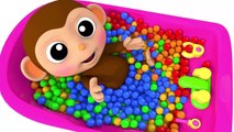 Learn Colors Baby Monkey Bath Time Bunny Mold Finger Family Song for Kid Children