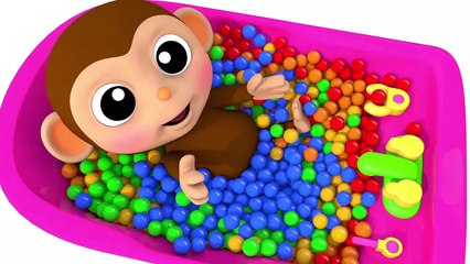 Learn Colors Baby Monkey Bath Time Bunny Mold Finger Family Song for Kid Children