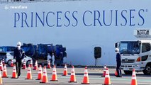Passengers seen on Diamond Princess cruise ship ahead of authorised disembarkation