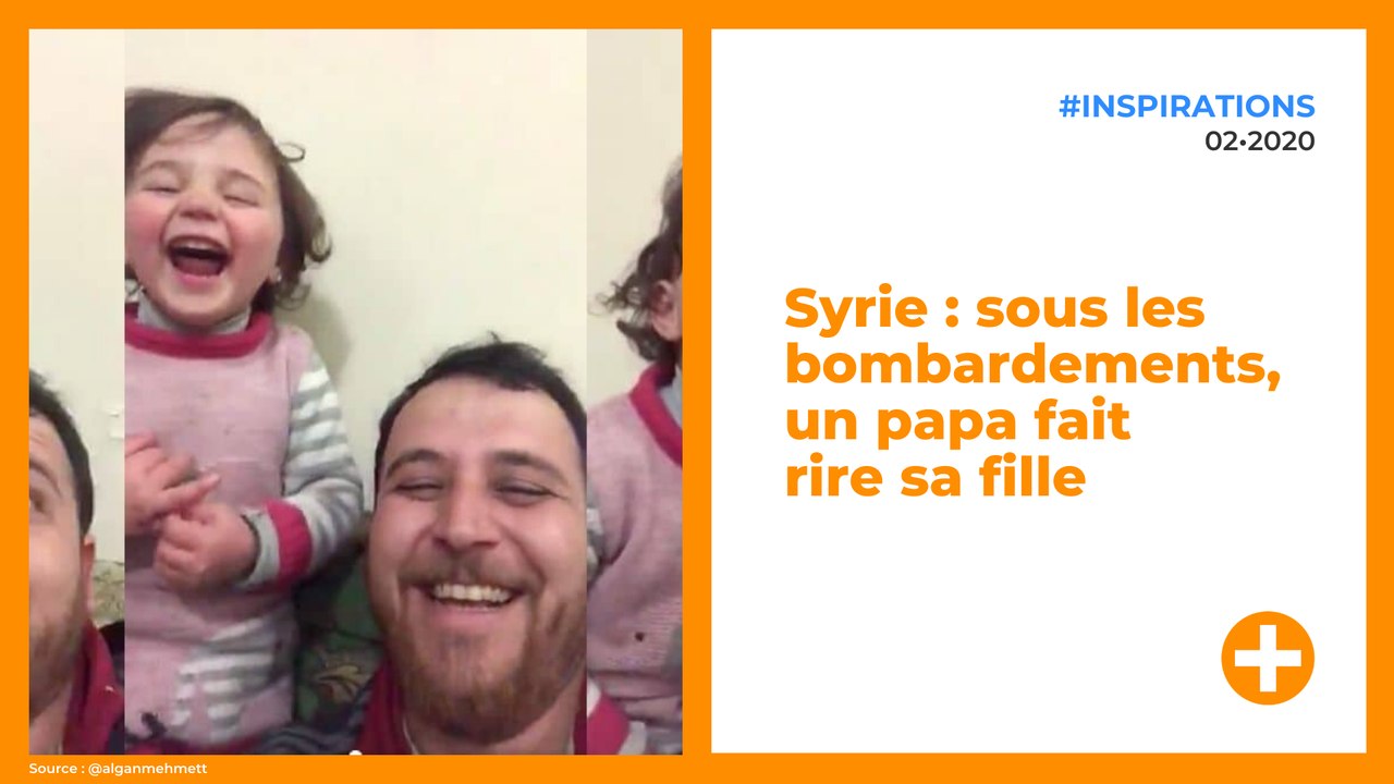 Syrie : sous les bombardements, un papa fait rire sa fille