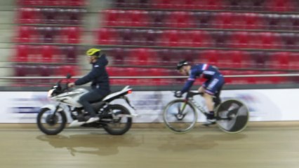 Sébastien Vigier à l'entraînement derrière moto