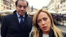 Giorgia Meloni al mercato di Campo de' Fiori con Maurizio Leo, candidato del centrodestra alle elezioni suppletive di Roma per il Collegio 1 del prossimo 1° marzo.