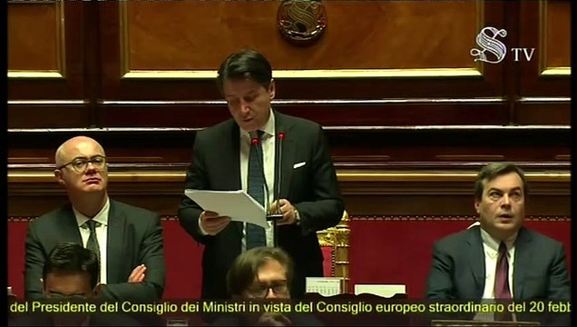 Roma - Senato, comunicazioni del Presidente Conte in vista del Consiglio Europeo (19.02.20)