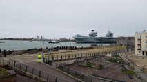 HMS Prince of Wales sets sail from Portsmouth - Video by Mark Cox