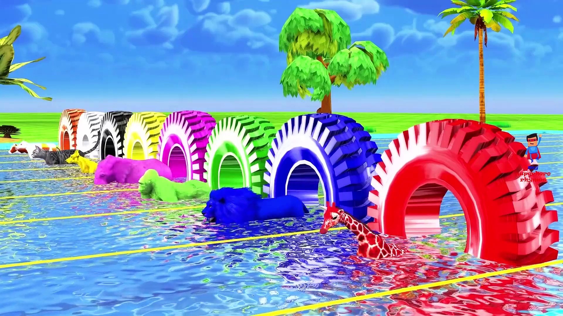 Learn Colors With Animal - Learn Wild Animals Swimming Pool For Kids -  video Dailymotion