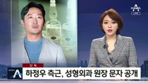 [단독]하정우 측근, 성형외과 원장 문자 공개…“불법 투약 없었다”