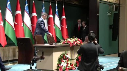 Cumhurbaşkanı Erdoğan ve Mirziyoyev, ortak bildiri imzaladı